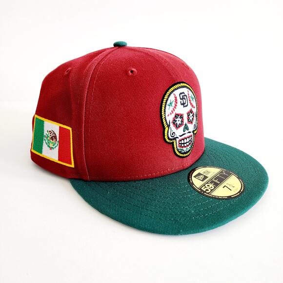 New Era San Diego Padres Cinco de Mayo 59FIFTY Fitted Hat Size 7 3/4 - Picture 2 of 8